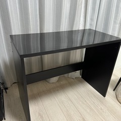 デスク　シンプル鏡面ブラック