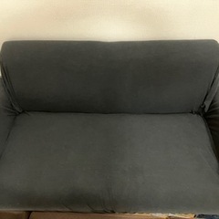 二人掛けソファー🛋️ ニトリ　人気ブラック色の画像
