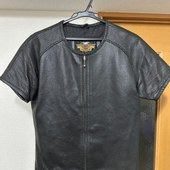 ハーレーダビッドソン　パンチングレザージャケット　半袖