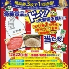 極楽湯豊橋店　ガラガラ大抽選会補助券　抽選券3枚【当日入館でガラガラできます】ギフト券1万円が当たるの画像