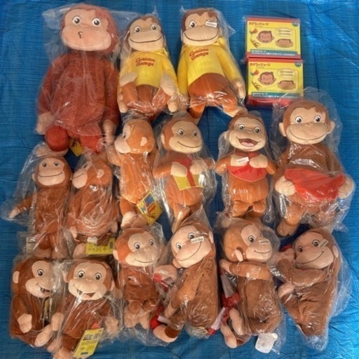 おさるのジョージ　BIGぬいぐるみ　15体+2個ランチBOXセット