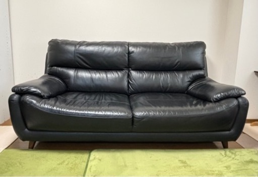 【お取引中/中古】本革 レッテイ ソファ 2〜3人掛け