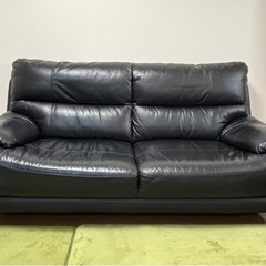 【お取引中/中古】本革 レッテイ ソファ 2〜3人掛け