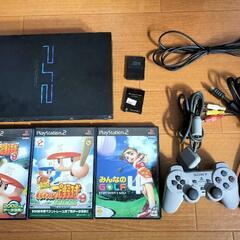 ＰＳ２本体　ソフト３枚　メモリーカード２枚