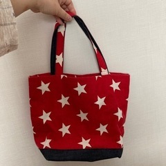 手作りバッグ　お弁当と水筒が入る大きさ