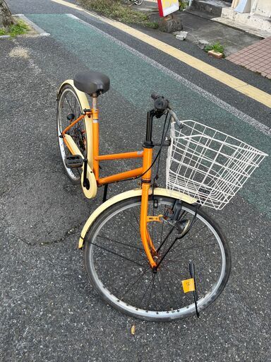 リサイクルショップどりーむ天保山店No1029自転車ママチャリオレンジ26