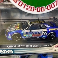 🤖【ミニカー】EBBRO 1/43 ザナヴィ ヒロト GT-R JGTC 2001 シルバー/ブルー 【絶滅危惧種！昭和のおもちゃ買取アールワン田川】の画像