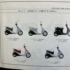 （29）送料込み AF18 AF25 ディオパーツリスト