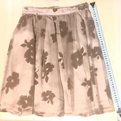 人気ブランドRirandture 膝上スカート　美品　ブラウン　シフォン　ベロアの画像