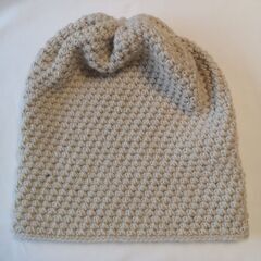 ハンドメイド　手編みのニット帽　キャンプ　スキー　スノーボード　...