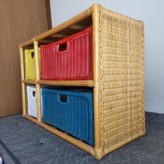 籐ラタン ラック チェスト①の画像