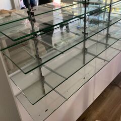 ???WY10/96 ガラス棚 5段 棚柱 棚受け付き 水平 陳列棚 飾り棚 コレクション ディスプレイ棚 店舗什器 ラ???ック 壁 ロイヤル★直接引取歓迎