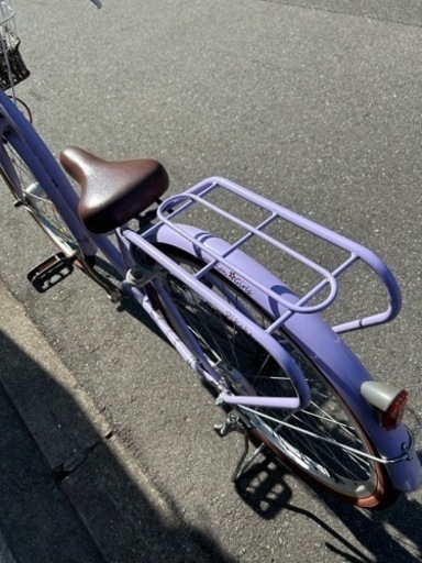 （❗️直接取引のみ）自転車 女の子 22インチ パープル 女の子 自転車 22インチ パープル