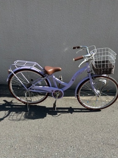 子供用自転車22インチパープル (おと) 鶴ケ丘の自転車の中古あげます