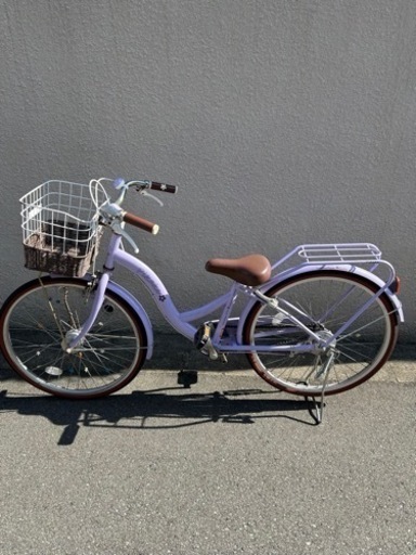 子供用自転車22インチパープル (おと) 鶴ケ丘の自転車の中古あげます