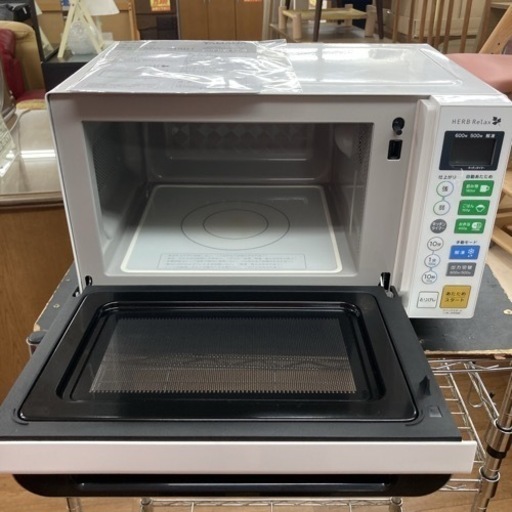 S771 ⭐ HerbRelax フラット電子レンジ 18L ヘルツフリー YMW-S18B1 17年製 ⭐動作確認済⭐クリーニング済