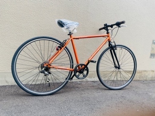 (商談中)クロスバイクの中古自転車です！タイヤやチェーンなど、あちこち新品に交換してます！