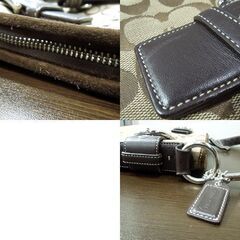 本物 COACH シグネチャー ショルダーバッグ 3574 キャンバス レザー ダークブラウン 斜め掛け コーチ 札幌市東区 新道東店の画像