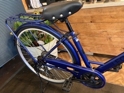 【チェーン新品！】LEDオートライト　6段変速　27インチ自転車　パープル