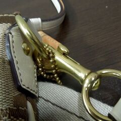 本物 COACH シグネチャー ショルダーバッグ 10129 キャンバス レザー ホワイト帯 斜め掛け 総柄 コーチ 札幌市東区 新道東店の画像