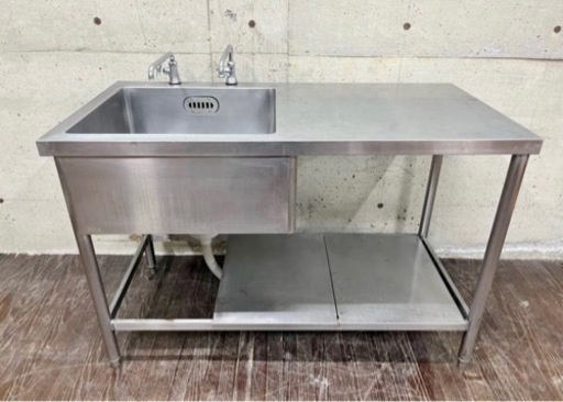 A 一槽シンク 作業台 流し台 ステンレス流し キッチン 洗い場 業務用 台所 流し