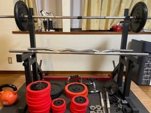 【値下げ不可】自宅受け取りのみ！！ダンベルセット（バーベルスタンド＋バーベル付き）