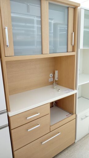 ★ジモティ割あり★  レンジボード ライトブラウン H180×D40×W88 クリーニング済み TJ4072