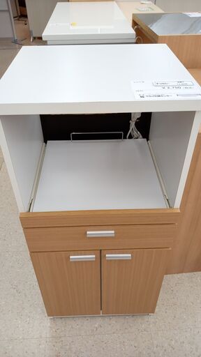 ★ジモティ割あり★ 後藤家具物産 レンジ台 ライトブラウン H105×D44×W47.5 クリーニング済み TJ4076