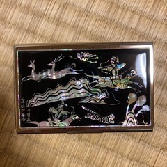 名刺入れ 螺鈿細工 ステンレス製 キーホルダー付き 新品未使用の画像