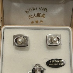 本真珠　ネクタイピン、カフリンクス