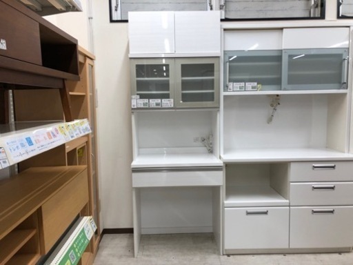 ニトリ レンジボード 2枚扉 リガーレ80 ホワイト【トレファク堺福田店】