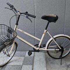 自転車-ミニベロ-カゴ鍵付き-1年使用