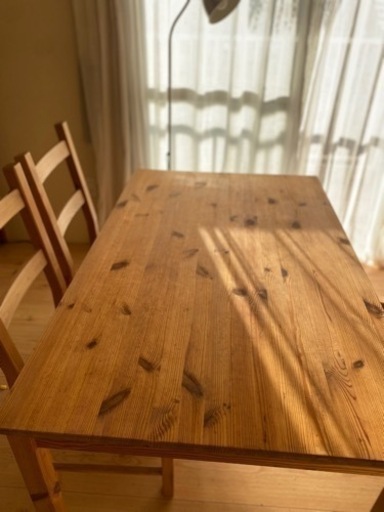 イケア IKEA ダイニングテーブル INGO インゴー IVAR イーヴァル テーブル＆チェア2脚 パイン材 天然木