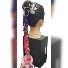 【新品】PR#5 ポニーテールリング　リング付きエクステ　エクステ　紅型の画像