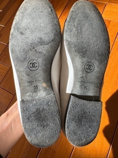 CHANEL バイカラー　フラットシューズ