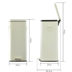ゴミ箱　白　ホワイト　30L ペダル開閉式　ふた付きの画像