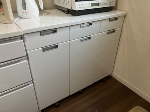 【値下げ】キッチンカウンター　ゴミ箱収納　レンジ台