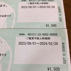 TOHOシネマチケット2枚　2月29日までの画像