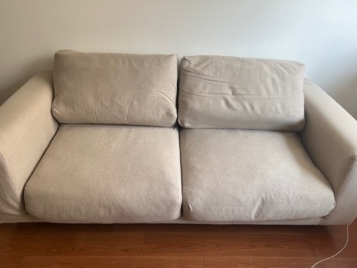 ★無印良品　ソファ本体・２．５シーター・フェザー・ポケットコイル +カバー+脚