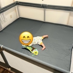 【2/9 14時で締切！！】2ヶ月のみ使用　こどもゲージ大きめ　...