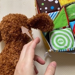 アンパンマンのやさしいやわらか積木と、ぬいぐるみのセットの画像