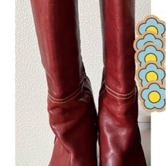 ブーツセット‼️MOZ ショートブーツ、朱色のロングブーツ　