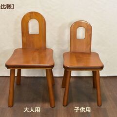 ≪zyt1288ジ≫ 木製ダイニングチェア 子供用 2脚セット 座面高40cm 椅子/レトロ/丸み/半円/チャイルド/キッズチェア 51207-08の画像