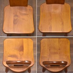 ≪zyt1288ジ≫ 木製ダイニングチェア 子供用 2脚セット 座面高40cm 椅子/レトロ/丸み/半円/チャイルド/キッズチェア 51207-08の画像