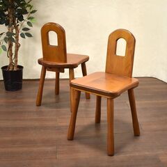 ≪zyt1288ジ≫ 木製ダイニングチェア 子供用 2脚セット ...