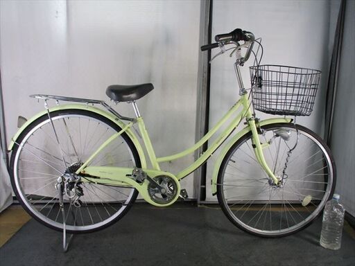 D306 ☆限定特価☆ 中古自転車 【 27インチ 黄色 ママチャリ 6段 LED