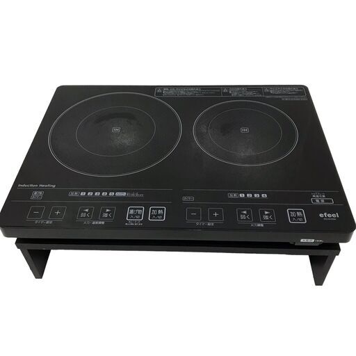 24K048 ジ5 IRIS OHYAMA アイリスオーヤマ IHコンロ EIH-1470‐B 2014年製 2口 IHクッキングヒーター 台付き 中古