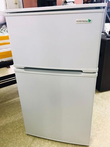 ヤマダ ノンフロン冷凍冷蔵庫 YRZ-C09B1 90L 2019年 (幅478mm 奥行509mm 高さ852cmm)