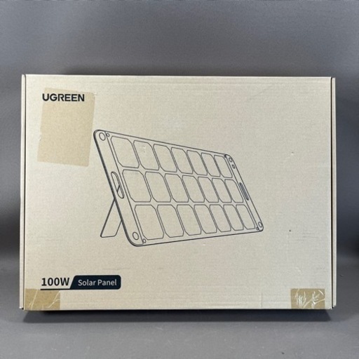 【未使用品】UGREEN ソーラーパネル 100W 折畳式 ポータブル電源用 ソーラーチャージャー スタンド付き 単結晶シリコン 高変