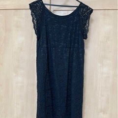 黒レースワンピース　ドレス　36